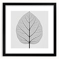 Extra large abstract art print featuring close-up textured colorful leaves, in a black frame, ideal for living room decor.