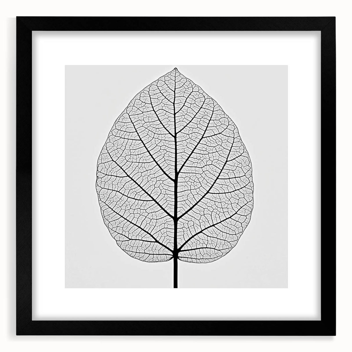Extra large abstract art print featuring close-up textured colorful leaves, in a black frame, ideal for living room decor.