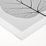 Art deco poster featuring close-up of green leaves on a rolled canvas, suitable for dining room wall art.