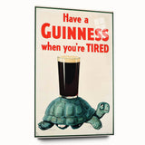 Retro Guinness Turtle Poster - Vintage Bar Wall Art Print