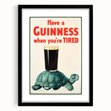 Retro Guinness Turtle Poster - Vintage Bar Wall Art Print