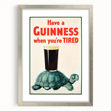 Retro Guinness Turtle Poster - Vintage Bar Wall Art Print
