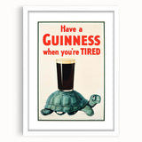 Retro Guinness Turtle Poster - Vintage Bar Wall Art Print