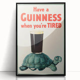 Retro Guinness Turtle Poster - Vintage Bar Wall Art Print