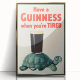 Retro Guinness Turtle Poster - Vintage Bar Wall Art Print