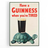 Retro Guinness Turtle Poster - Vintage Bar Wall Art Print