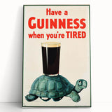 Retro Guinness Turtle Poster - Vintage Bar Wall Art Print