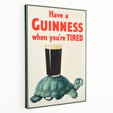 Retro Guinness Turtle Poster - Vintage Bar Wall Art Print
