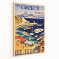 Retro Athens Travel Poster – Vintage Greece Seaside Art