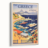 Retro Athens Travel Poster – Vintage Greece Seaside Art