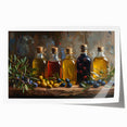 Rustic Olive Oil Bottles – Mediterranean Framed Kitchen Prints
