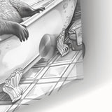 Bathroom Wall Art - Classic Otter in Vintage Bathtub Scene
