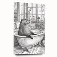 Bathroom Wall Art - Classic Otter in Vintage Bathtub Scene