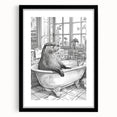 Bathroom Wall Art - Classic Otter in Vintage Bathtub Scene