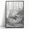 Bathroom Wall Art - Classic Otter in Vintage Bathtub Scene