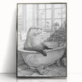 Bathroom Wall Art - Classic Otter in Vintage Bathtub Scene