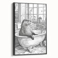 Bathroom Wall Art - Classic Otter in Vintage Bathtub Scene