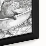 Bathroom Wall Art - Classic Otter in Vintage Bathtub Scene