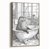 Bathroom Wall Art - Classic Otter in Vintage Bathtub Scene