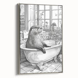 Bathroom Wall Art - Classic Otter in Vintage Bathtub Scene