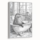 Bathroom Wall Art - Classic Otter in Vintage Bathtub Scene