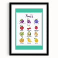 Fruits Chart - Kids Educational Wall Art Healthy Eating Print