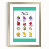 Fruits Chart - Kids Educational Wall Art Healthy Eating Print