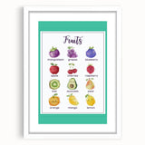 Fruits Chart - Kids Educational Wall Art Healthy Eating Print