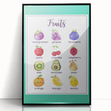 Fruits Chart - Kids Educational Wall Art Healthy Eating Print
