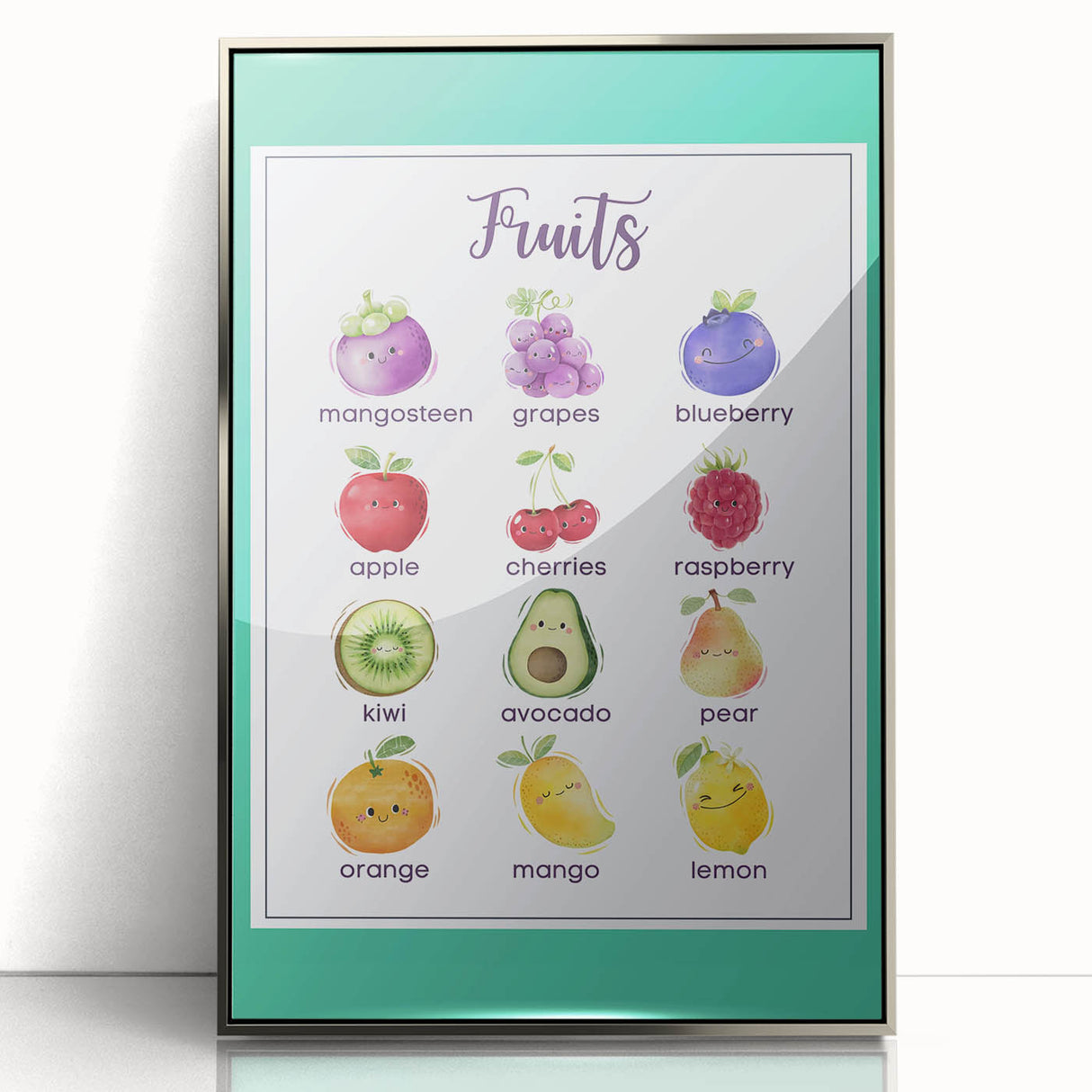 Fruits Chart - Kids Educational Wall Art Healthy Eating Print