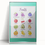 Fruits Chart - Kids Educational Wall Art Healthy Eating Print