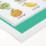 Fruits Chart - Kids Educational Wall Art Healthy Eating Print