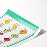Fruits Chart - Kids Educational Wall Art Healthy Eating Print