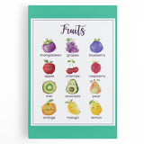 Fruits Chart - Kids Educational Wall Art Healthy Eating Print