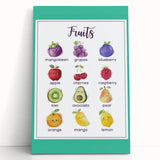 Fruits Chart - Kids Educational Wall Art Healthy Eating Print