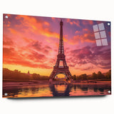 Acrylic print of a Parisian street scene in muted watercolor tones, suitable for dining room decor.