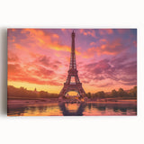 Black and white large art print of Paris scenery on stretched canvas, ideal for kitchen wall art or bedroom ambiance.