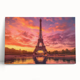 Black and white large art print of Paris scenery on stretched canvas, ideal for kitchen wall art.