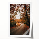 Extra large rolled print featuring a fall-themed floral design in warm orange and red tones, ideal for art wall dining room.