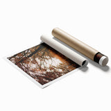 Extra large rolled print featuring a detailed fall floral design in warm autumn tones, suitable for classy bathroom wall art.