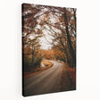 Autumn-themed large art on stretched canvas depicting a forest in orange and red tones, suitable for kitchen wall decor.