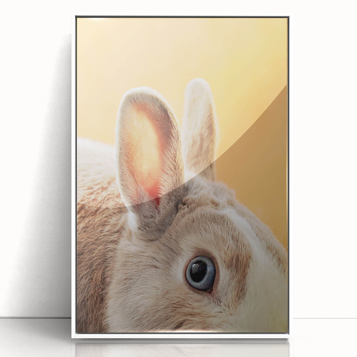 Art deco poster featuring a spring theme with pastel colors on white acrylic, framed, suitable for nursery wall art.