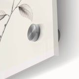 Large abstract wall art featuring swirling gray and white patterns on acrylic glass, ideal for dining room ambiance.