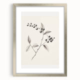 Abstract textured art print in cool blue and white tones, framed in silver, ideal for bedroom wall decor.