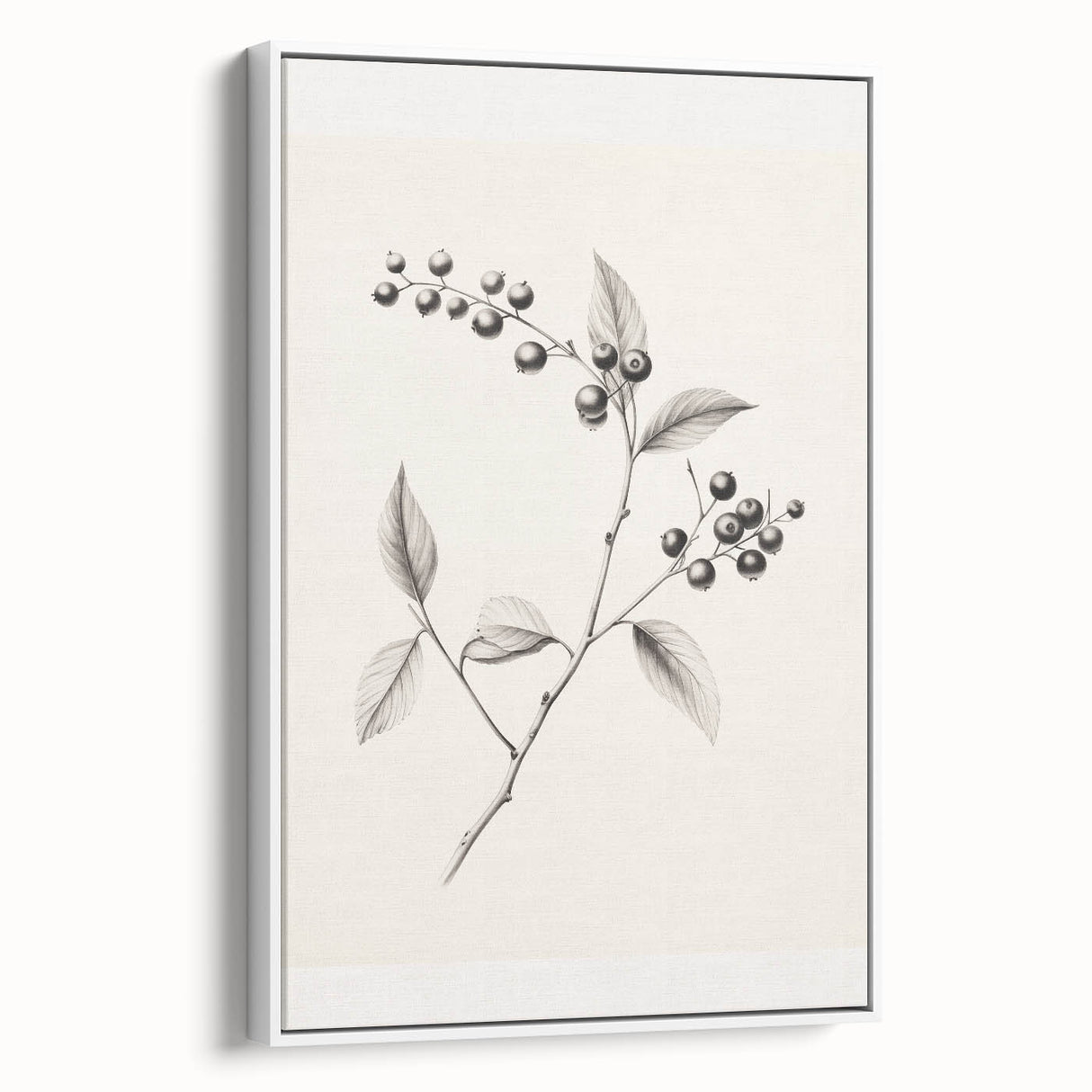 Vintage poster art depicting a winter scene on framed canvas, with a palette of white and muted blues.