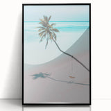 Large abstract wall art in vibrant orange and yellow tones on acrylic, framed in black.