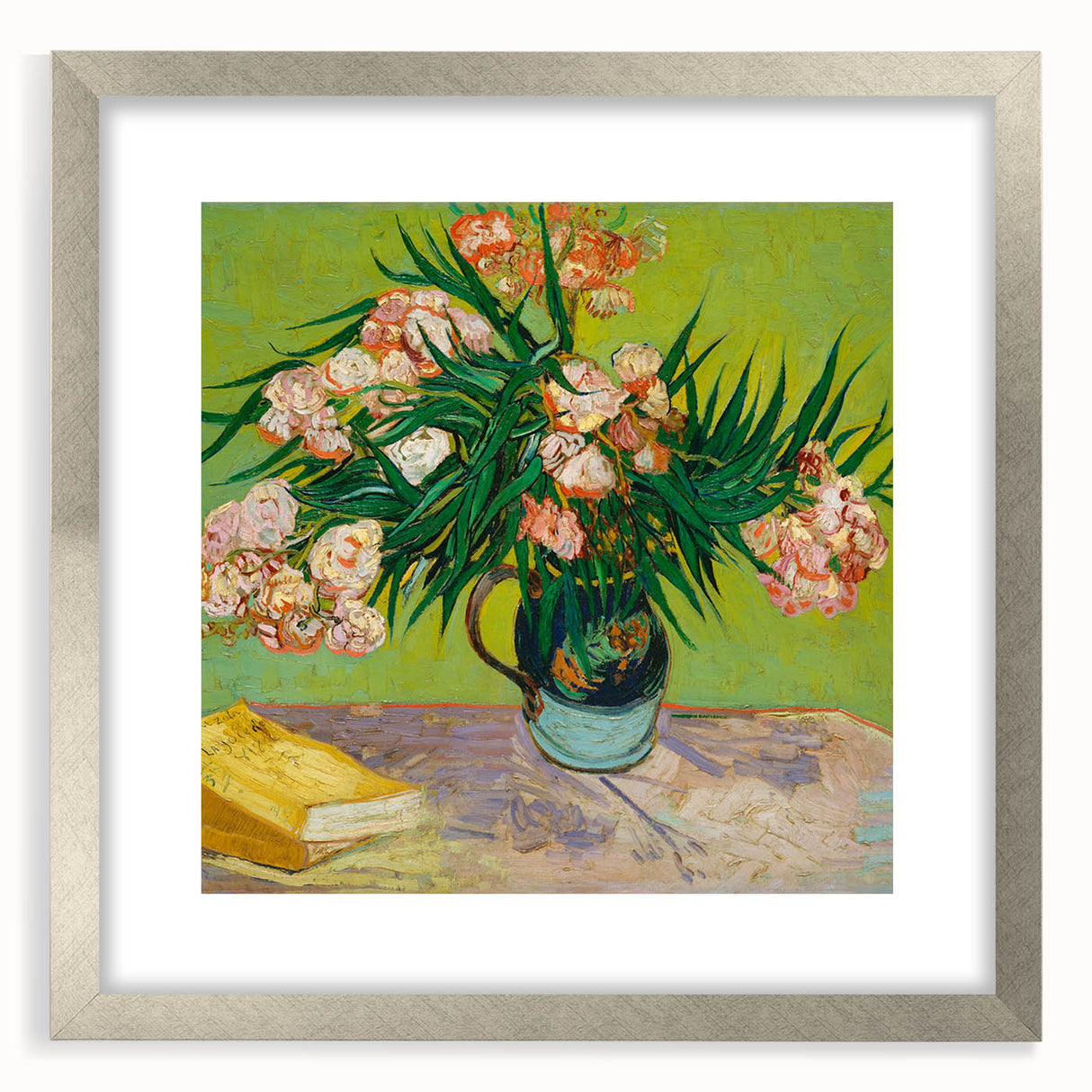 Extra large abstract art print featuring textured swirls in vibrant blue and yellow hues on a framed canvas.