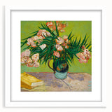 Textured abstract art print featuring swirling blue and yellow tones on a white framed canvas, suitable for bedroom decor.