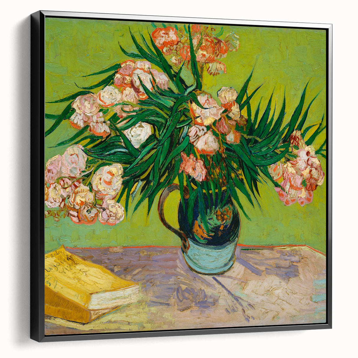 Black and white vintage poster art featuring a landscape painting on a framed canvas, ideal for bedroom decor.