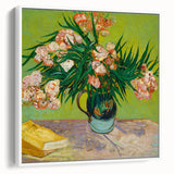 Vintage poster art of Van Gogh's painting in extra large framed canvas, featuring colorful art on black background.